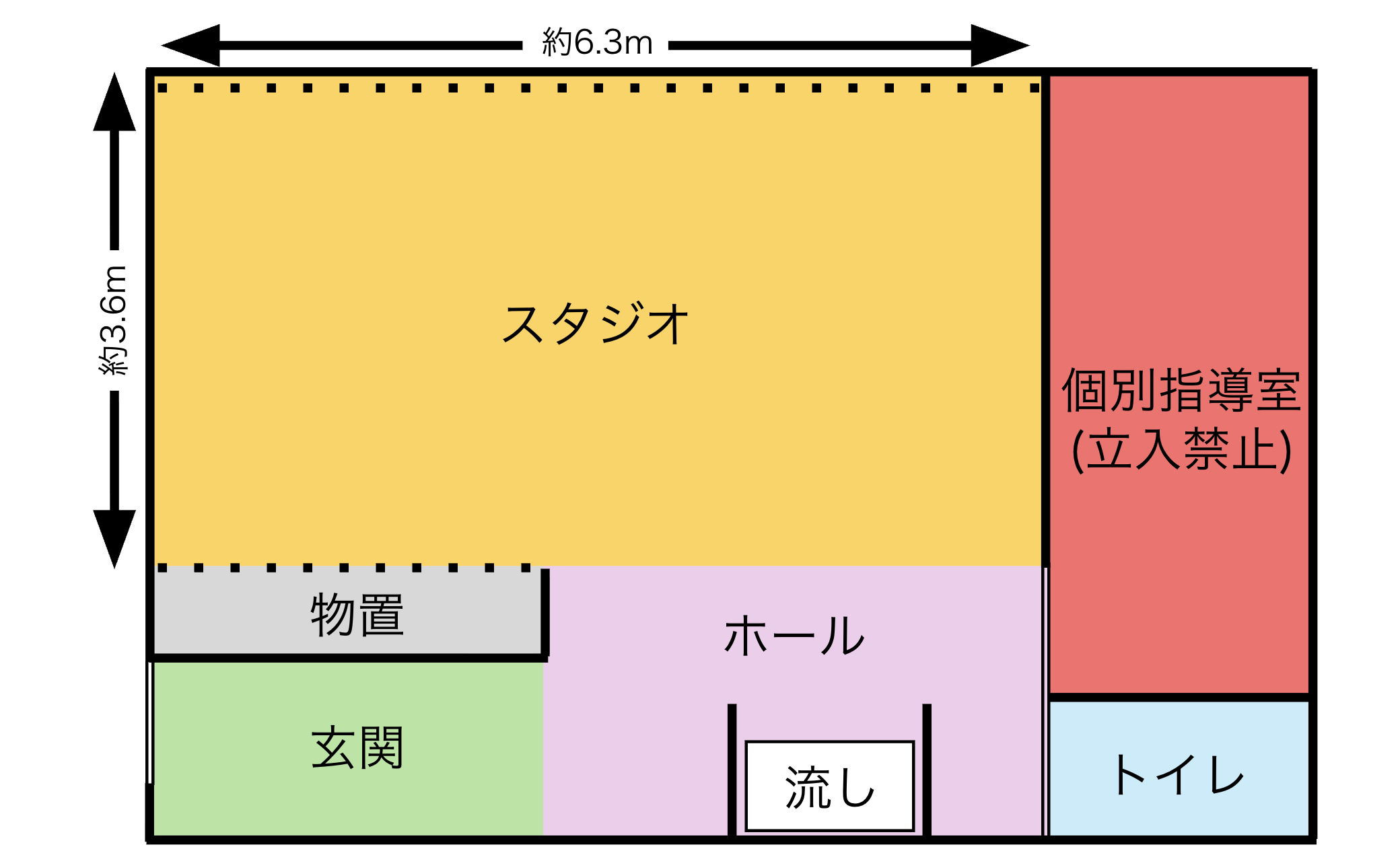 スタジオてんとの全体間取り図