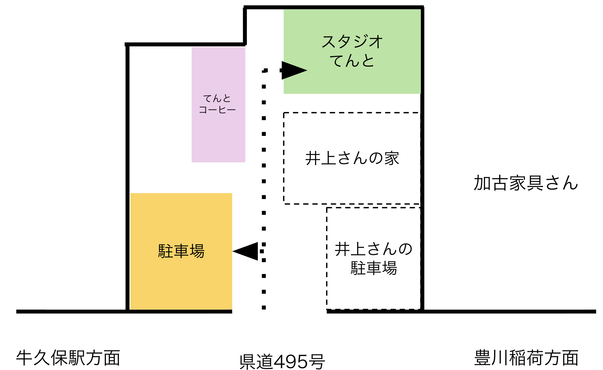 スタジオてんと敷地内の案内図